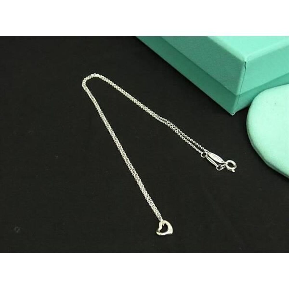 TIFFANY Co Elsa Peretti Open Heart Necklace Silver - Picture 2 of 4